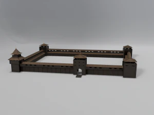 medieval wooden fort 3D Model