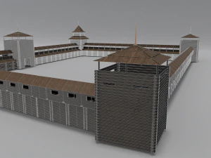 medieval wooden fort 3D Model