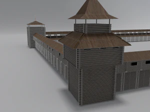 medieval wooden fort 3D Model