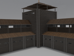 medieval wooden fort Modello 3D
