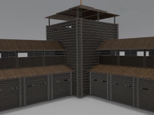 medieval wooden fort 3D Model