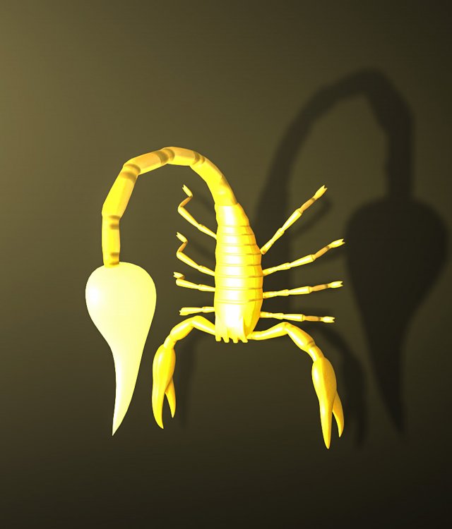Scorpion style Wall Lamp Model 3D .c4d .max .obj .3ds .fbx .stl .blend 