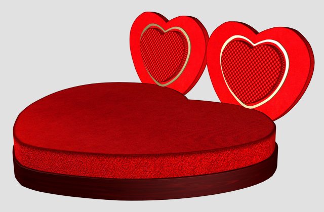 Heart Bed Modello 3D .c4d .max .obj .3ds .fbx .stl .blend