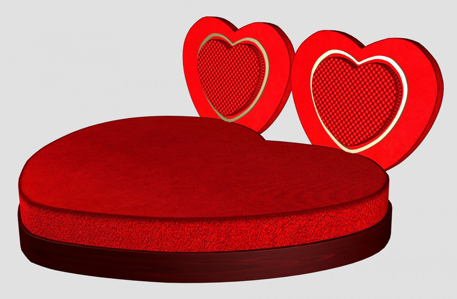 Heart Bed 3D Model .c4d .max .obj .3ds .fbx .stl .blend 