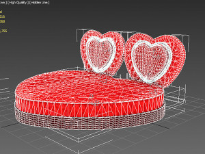 Heart Bed Modello 3D