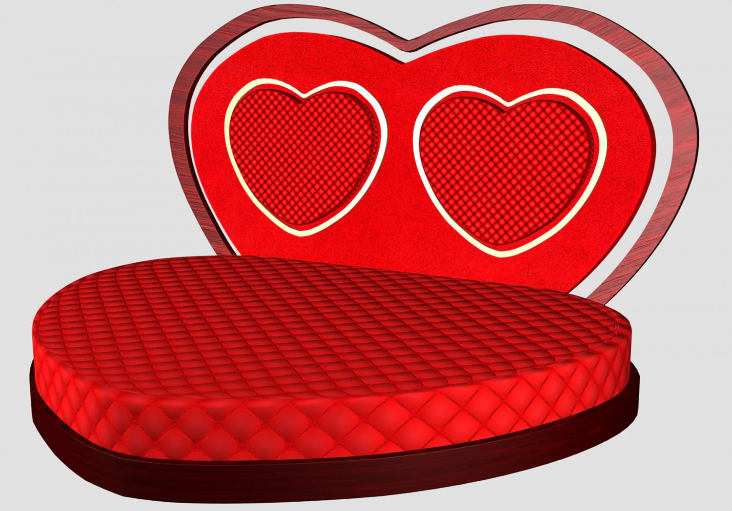 Heart Bed 3D Model .c4d .max .obj .3ds .fbx .stl .blend
