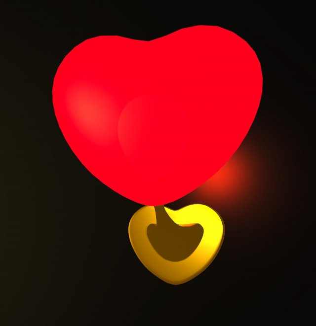 Heart style Wall Lamp 3D-Modell .c4d .max .obj .3ds .fbx .stl .blend 