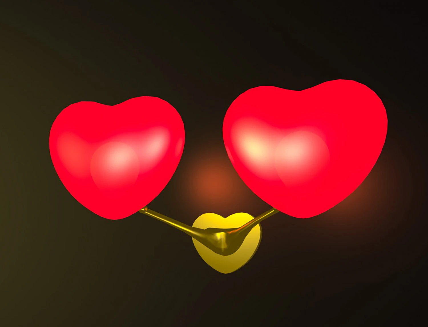 Heart style Wall Lamp 3D Model .c4d .max .obj .3ds .fbx .stl .blend