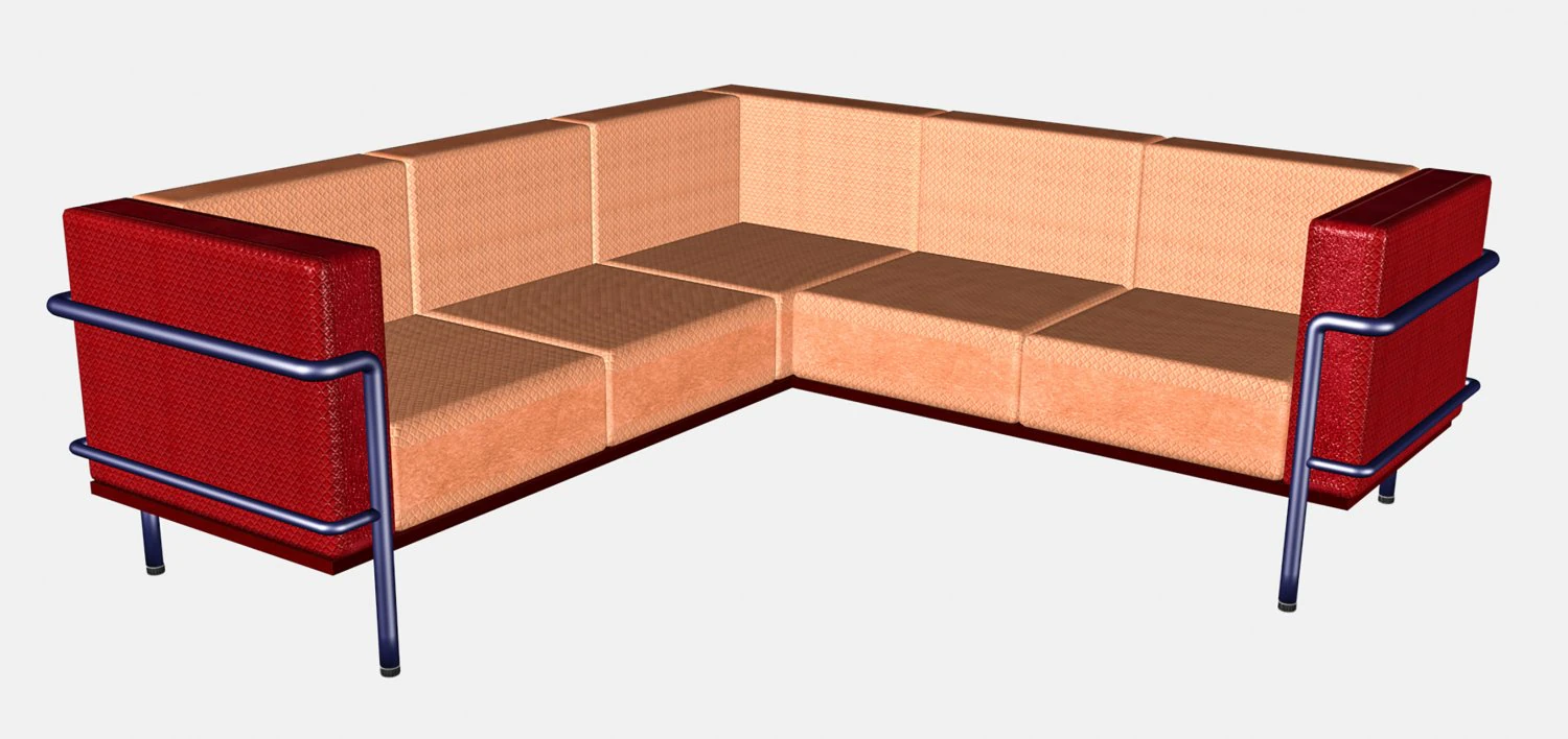 Corner Sofa from interior set 3D Model .c4d .max .obj .3ds .fbx .stl .blend 