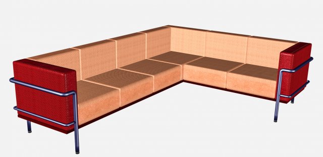 Long Corner Sofa from interior set 3D Model .c4d .max .obj .3ds .fbx .stl .blend 