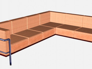 Long Corner Sofa from interior set 3D Model