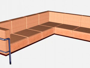 Long Corner Sofa from interior set 3D Model