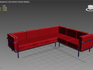 Long Corner Sofa from interior set 3D Model