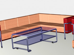 Long Corner Sofa from interior set 3D Model