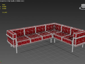 Long Corner Sofa from interior set 3D Model