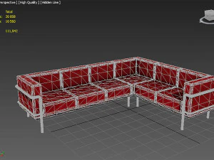 Long Corner Sofa from interior set 3D Model