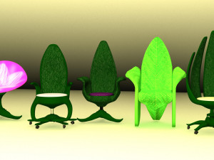 Stylized Chair Set 3D Model