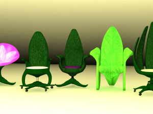 Stylized Chair Set 3D Model