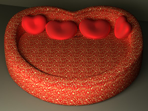 Htart style Bed 3D Model