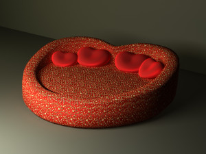 Htart style Bed 3D Model