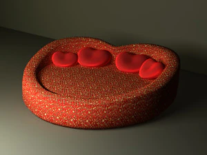 Htart style Bed 3D Model