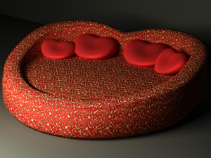 Htart style Bed 3D Model