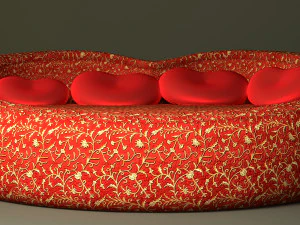 Htart style Bed 3D Model