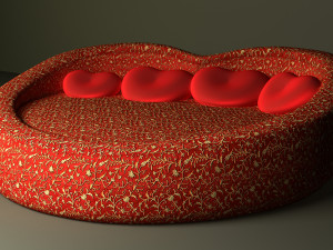 Htart style Bed 3D Model