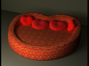 Htart style Bed 3D Model