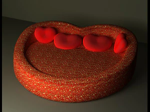 Htart style Bed 3D Model