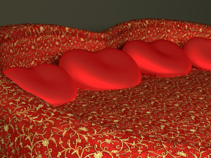 Htart style Bed 3D Model