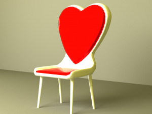 Stylized Heart Chair 3D Model