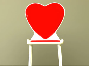 Stylized Heart Chair 3D Model