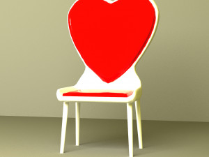 Stylized Heart Chair 3D Model
