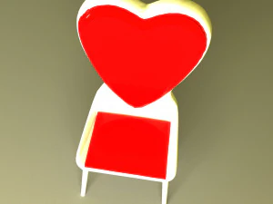 Stylized Heart Chair 3D Model