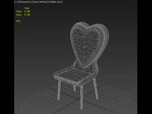 Stylized Heart Chair 3D Model