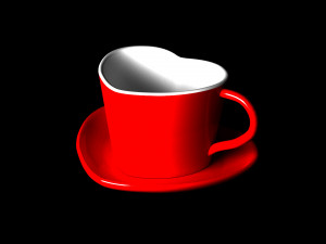 Heart coffee cup 3D 모델