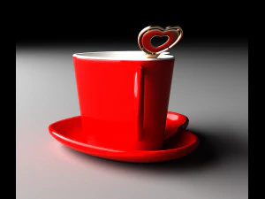 Heart coffee cup 3D Model