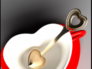 Heart coffee cup 3D 모델