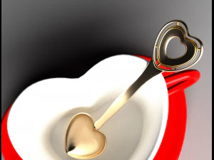 Heart coffee cup 3D Model