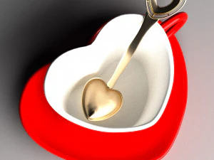 Heart coffee cup 3D Model
