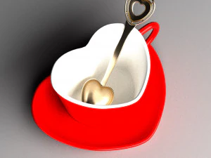 Heart coffee cup 3D Model