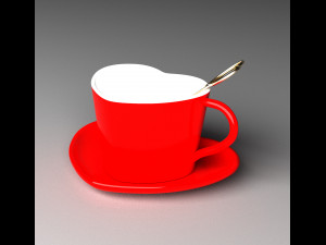 Heart coffee cup 3D 모델