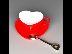 Heart coffee cup 3D Model