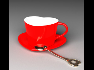 Heart coffee cup 3D 모델