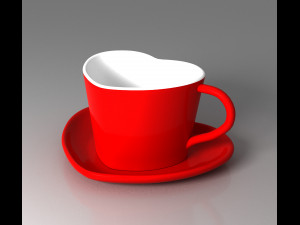 Heart coffee cup 3D 모델