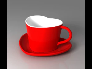 Heart coffee cup 3D Model