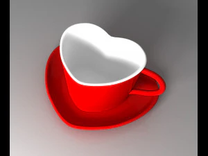 Heart coffee cup 3D Model