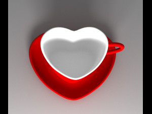 Heart coffee cup 3D 모델