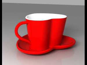 Heart coffee cup 3D Model